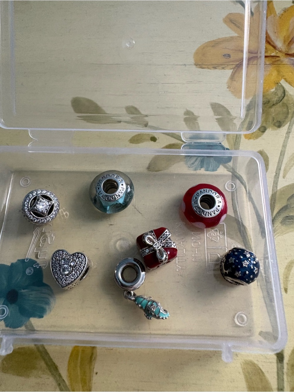 Pandora Sterling Silver & Red Enamel Charm Bead Set - Picture 5 of 6